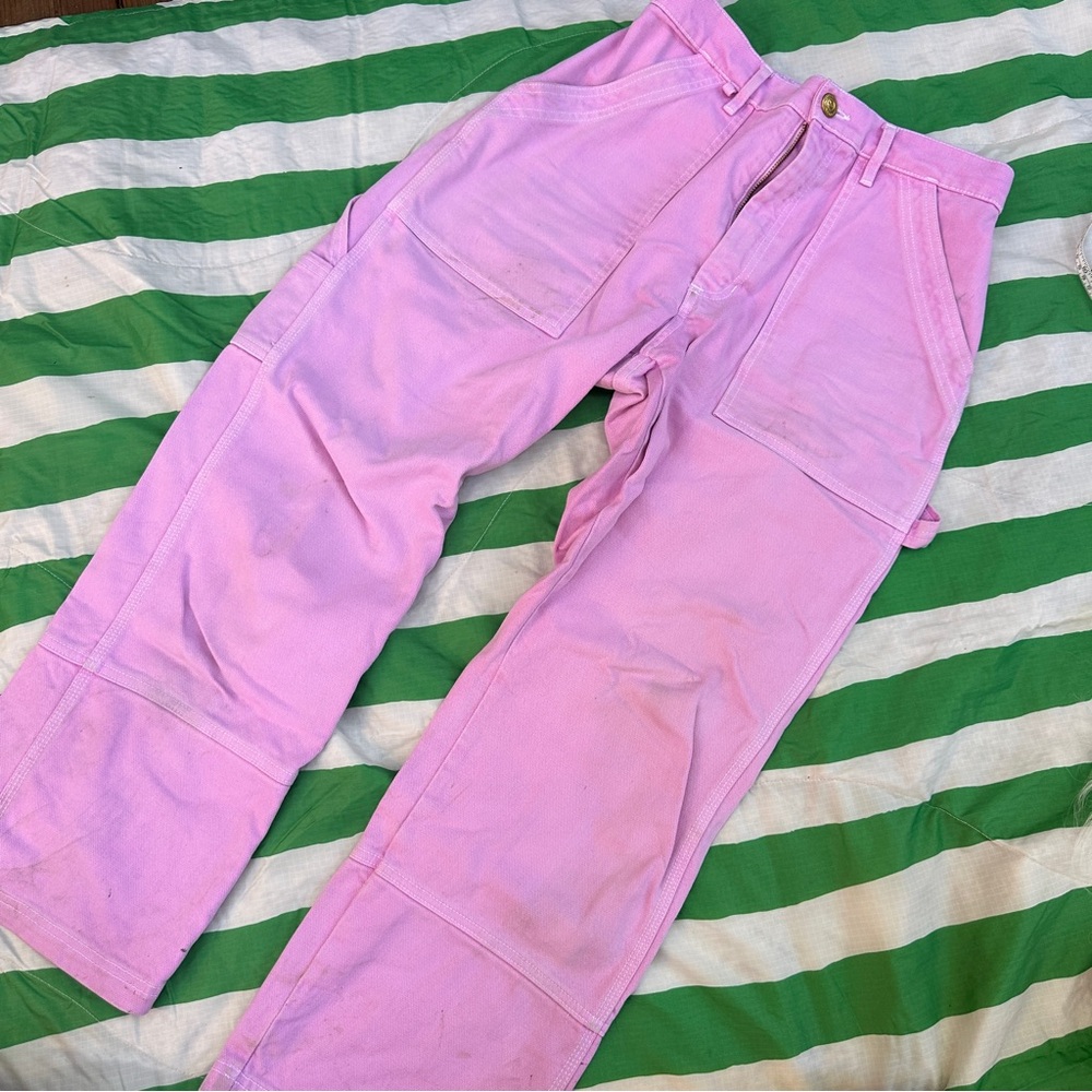 BIG BUD PRESS bubblegum pink carpenter denim pants jeans